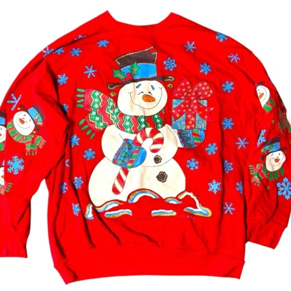 Nutcracker Christmas Snowman Sweatshirt Size Medium